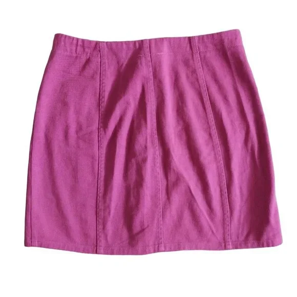 Harper Heritage MAROON Full Snap Pocket Mini Skirt Sz S - Picture 2 of 8